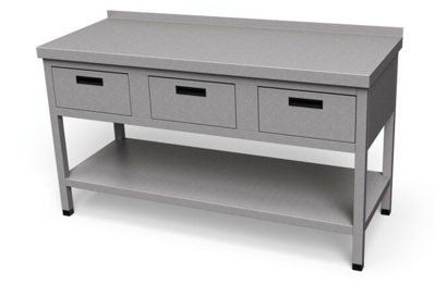 Pracovný stôl so zásuvkami a policou ZSP-3 600x1500 mm