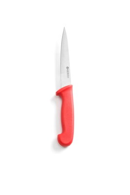 Nôž filetovací 15cm, červený, plast. rúčka
