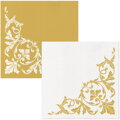 Obrúsky AIRLAID 40x40cm Reverse Motif gold-white 50ks/bal 8PK