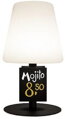 Lampa stolová s tabuľkou, nabijateľná bielo čierna