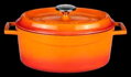 Liatinový hrniec s vek. 25cm oval 3,19l oranž. LAVA