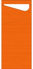 Púzdro na príbor Sachetto Tissue 8,5x19cm Sun Orange, biely obrúsok 100ks/bal 5bal/krt