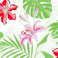 Obrúsky Tropical Lily 3vr. 33x33cm 50ks/bal 10bal/krt