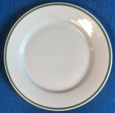 Tanier dezertný 19cm zel. pásik, porcelán