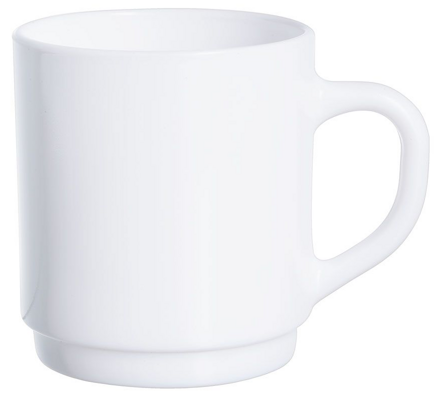 Hrnček 258ml Milky biely stohovatelný sklo