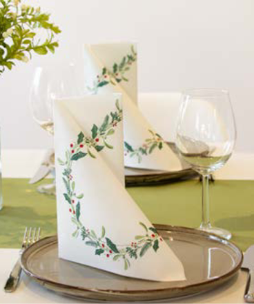 Obrúsky Linclass 40x40cm Isabel biele Vianoce 6PK/50ks