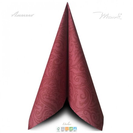 Obrúsky 40x40cm 3-vrst. Lias bordeaux 6PK 100ks/bal