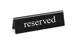Informačná tabuľka Rezervované“, čierna reserved, 130x30x(H)38mm, plast