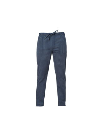 Nohavice Pantalone pánske modre pásik biely