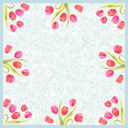Obrus Dunicel Painted Tulips 84x84cm 20ks/bal 5bal/krt