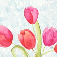 Obrúsky Painted Tulips 3vr. 33x33cm 50ks/bal  10bal/krt