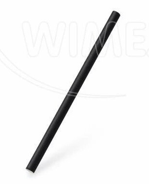 Slamky pap.kokteil. rovné čierne 15cm D8mm 100ks/bal 32bal/krt