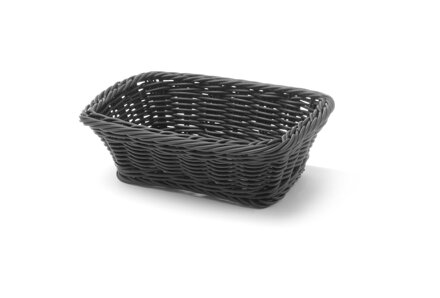 Košík na pečivo obdlžník 19x13x6cm čierny polyratan