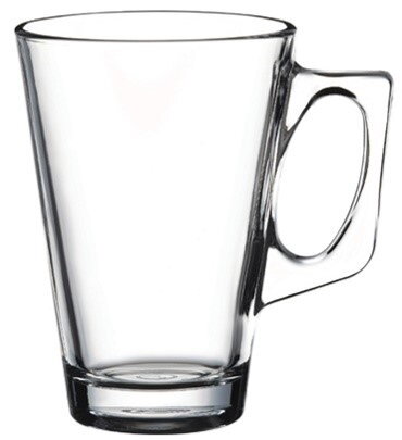 Hrnček VELA s uchom 380ml, tvrdené sklo PK12/24