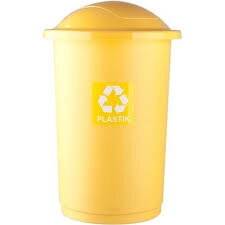 Kôš na odpad okrúhly žltý na papier 50l plast