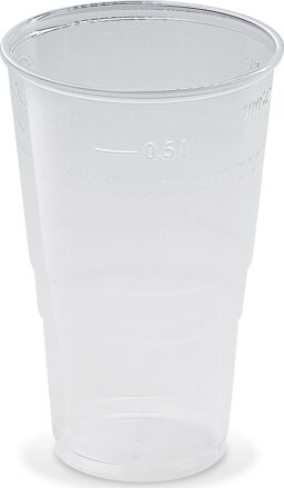 Pohár 500ml priesvitný pivo 10ks/bal, plast 33/kart