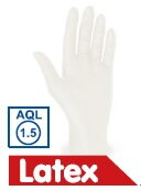 Rukavice latexové biele, nepúdrované M 100ks/bal,10PK 54krt/pal