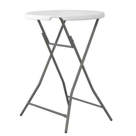 Stôl koktejlový okrúhly D80xV110cm, skladací, plast+kov