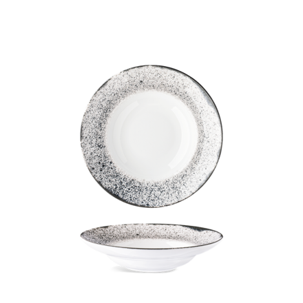 Tanier pasta  26cm BASIC modro-sivý okraj porcelán