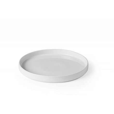 Tanier s vysokým okrajom V2,6cm D24cm porcelán biely