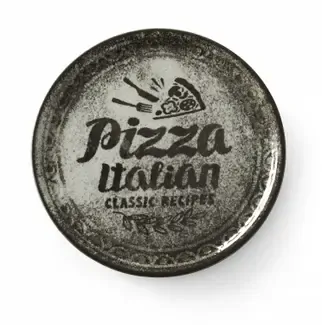 Tanier na pizzu 31cm porcelán čierny 6PK