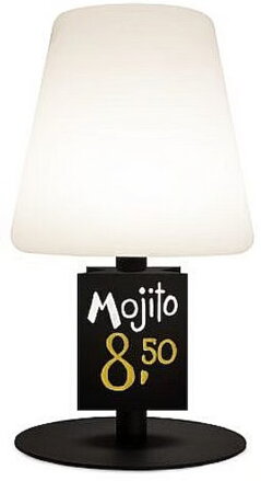Lampa stolová s tabuľkou, nabijateľná bielo čierna