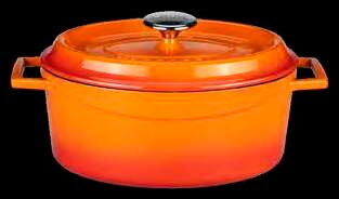 Liatinový hrniec s vek. 25cm oval 3,19l oranž. LAVA