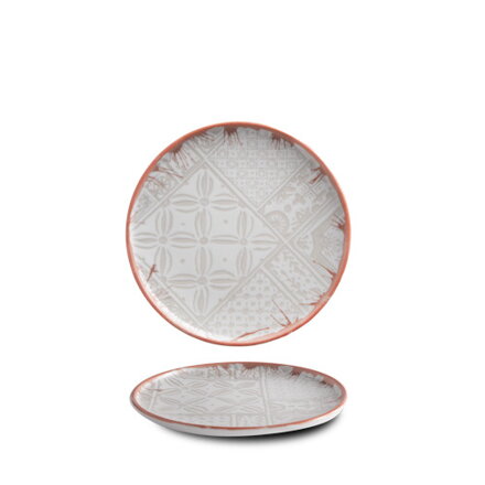 Tanier plytký 20cm Optimo Mosaic Bold Red Rim DecoLab