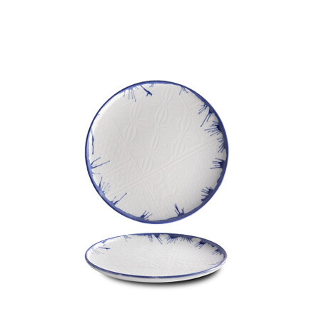 Tanier plytký 20cm Optimo Mosaic Relief Blue Rim DecoLab