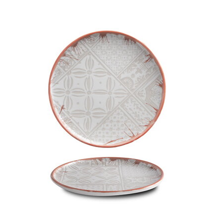 Tanier plytký 29cm Optimo Mosaic Bold Red Rim DecoLab