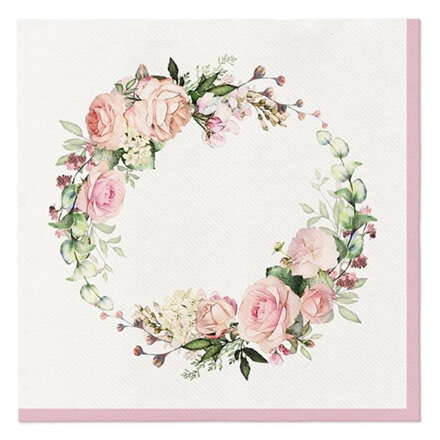 Obrúsky AIRLAID 40x40cm Delicate roses 50ks/bal 8PK