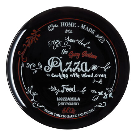 Tanier plytký Pizza Friends Time Saloon Black 32 cm LUMINARC