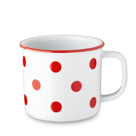 Hrnček 75cl RETRO Rote Punkte, porcelán