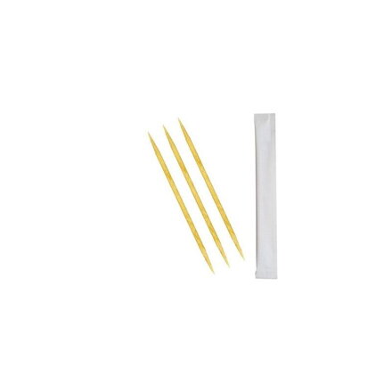 Špáradlá drevené hygienicky balené v PAPIERI priemer 2mm dlžka 6,5cm 1000ks/bal  50