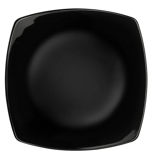 Tanier hlboký hranatý 20,8cm Eclissi čierna sklo 12PK