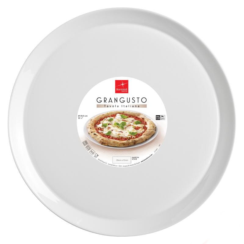 Tanier pizza 33,5cm Grangusto bez dekoru biely sklo  12PK