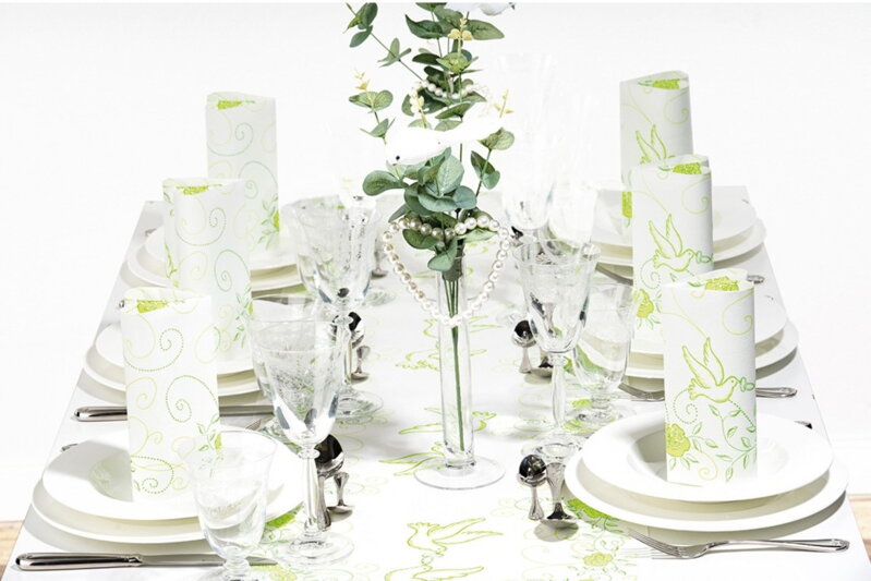 Obrúsky 40x40cm zelená svadba 50/bal 6PK linclass premium