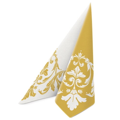 Obrúsky AIRLAID 40x40cm Reverse Motif gold-white 50ks/bal 8PK