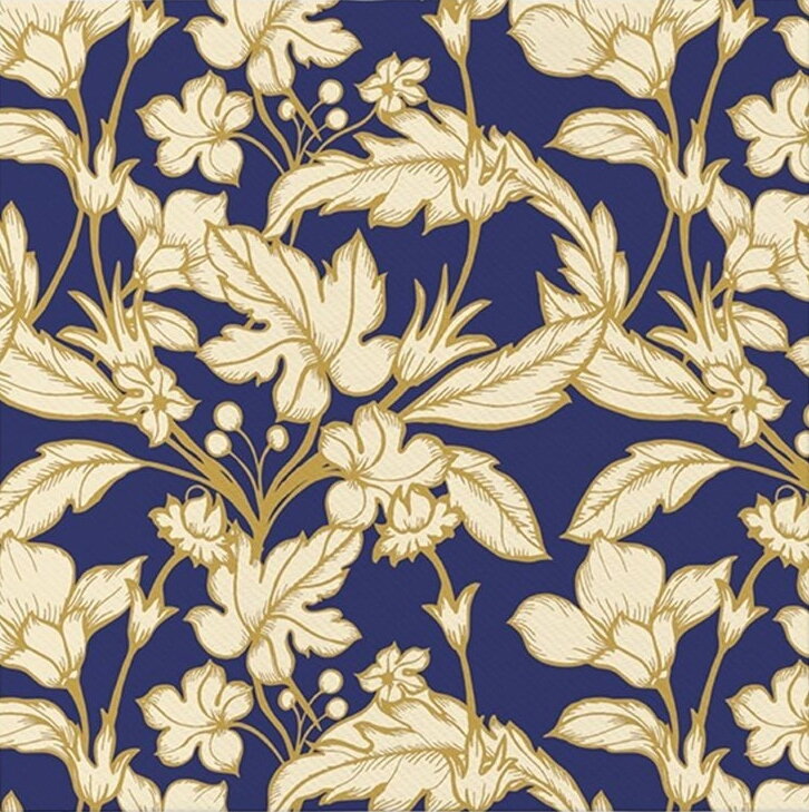 Obrúsky AIRLAID 40x40cm Beautiful Floral Pattern dark Blue 50ks/bal 8PK