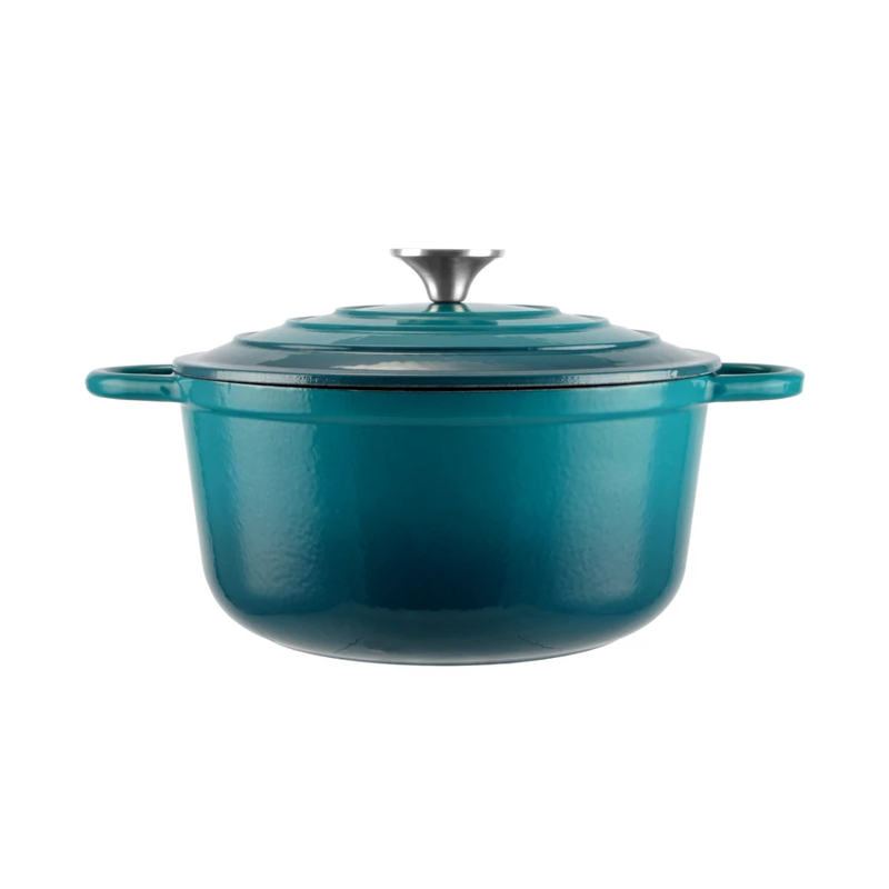 Liatinový hrniec s vekom tyrkys. ovál LAVA 10cm 35cl