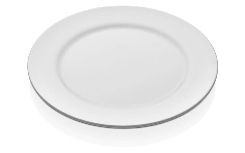 Tanier plytký melamin 25cm biely, 12ks/48PK