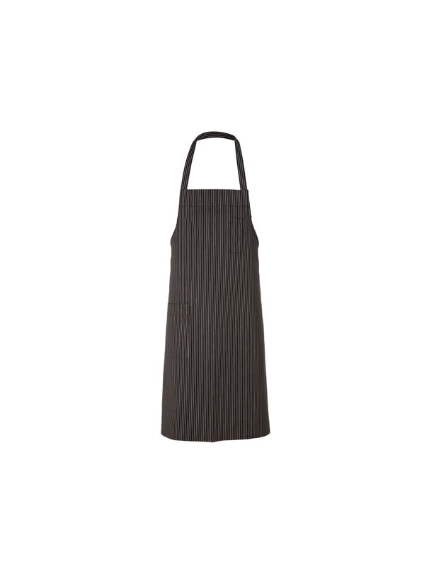 Zástera čierna pásikava Bib Apron