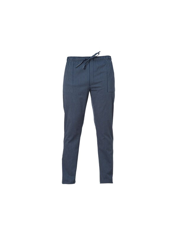 Nohavice Pantalone pánske modre pásik biely