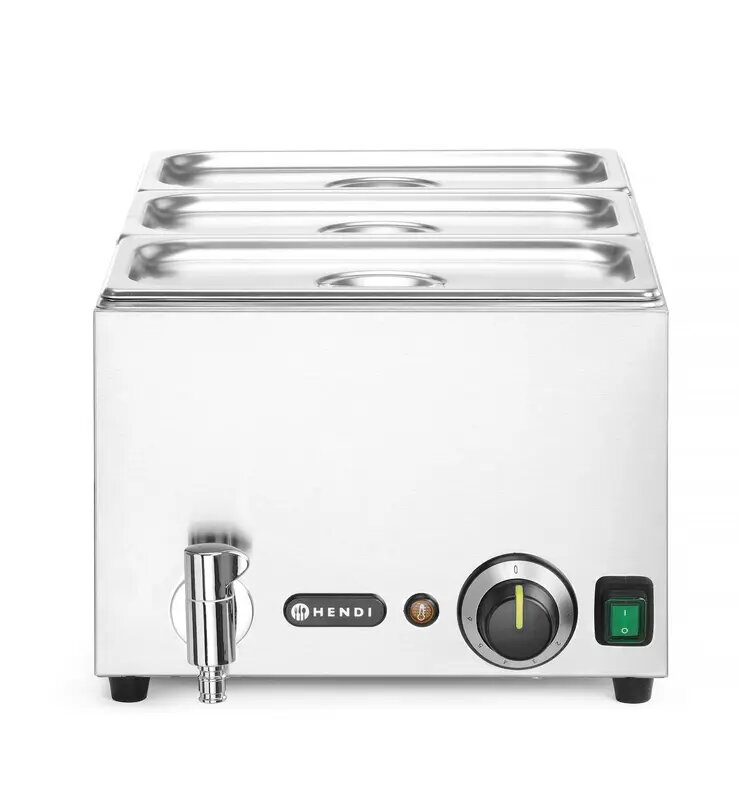 Kúpeľ vodný GN1/1, 1kW/230V, 3xGN1/3 100mm, kohút