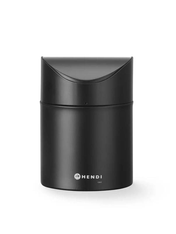 Kôš odp. stolový s pohyblivým krytom 1,2L, Čierna, 120x(H)165mm