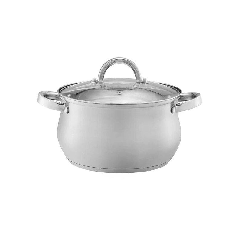Hrniec s vekom sklo D18cm 3l antikor