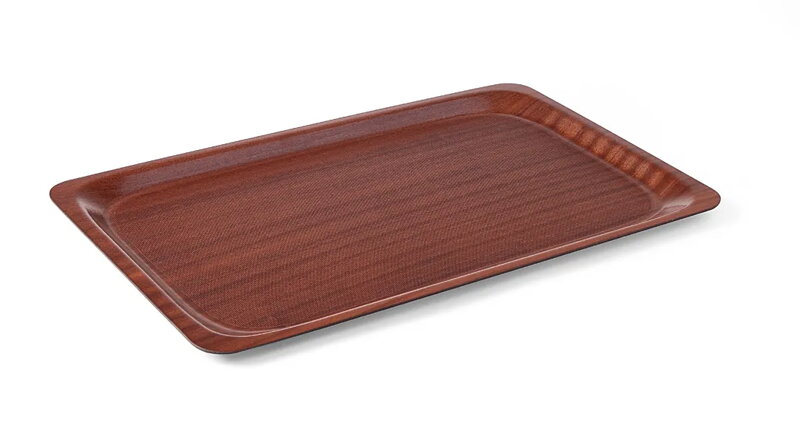Podnos obdĺžnik 430x610mm, protišmikový, mahagón, laminát