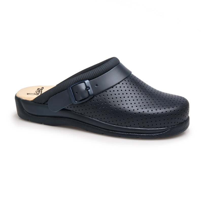 Obuv modrá zdrav. špica uzavr.perfor.  s remienkom na päte