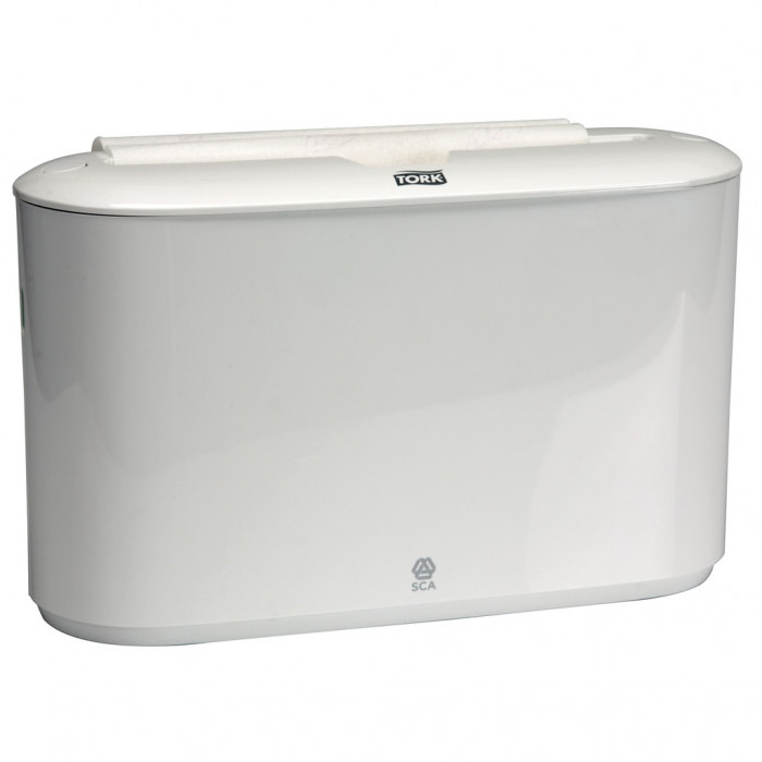 Zásobník Tork H2 Mini na utierky plast biely prenosný