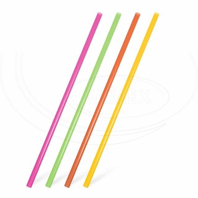 Slamky JUMBO neón 25cm x 8mm plast 150ks/bal 40bal/krt